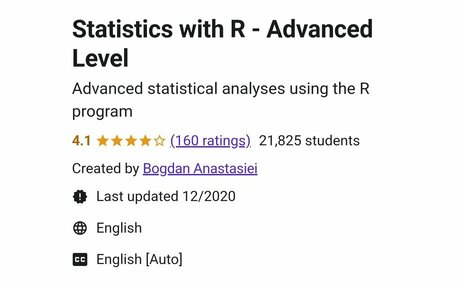 Statistics with R - Advanced Level
