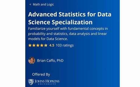 Advanced Statistics for Data Science Specialization