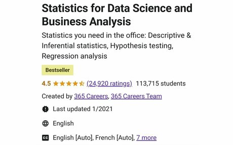 Statistics for Data Science and Business Analysis