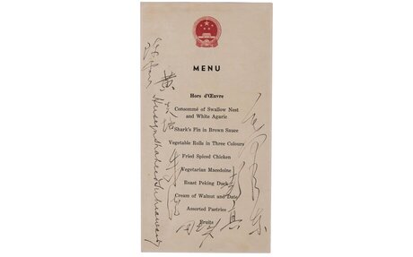 Menu signed by Mao Zedong brings a quarter million dollars at Boston auction