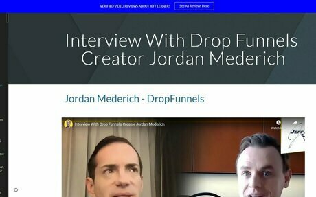 Interview With Drop Funnels Creator Jordan Mederich