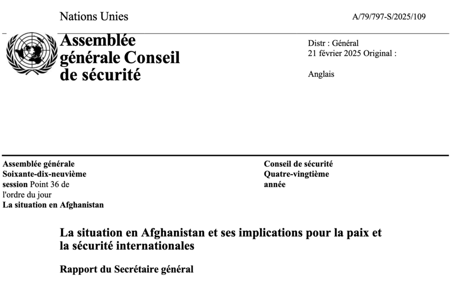 La situation en Afghanistan et ses implications pour la paix etla sécurité internationa...