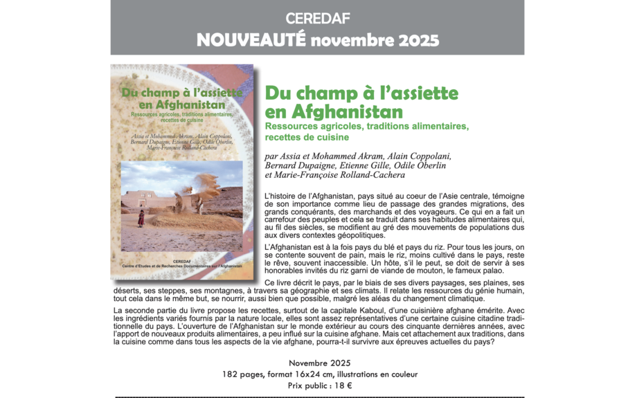 "Du champ à l'assiette en Afghanistan" | CEREDAF
