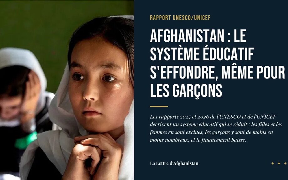 Afghanistan : le système éducatif s'effondre, même pour les garçons - LA LETTRE d'AFGHA...