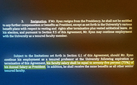 A look at Ryan’s presidential employment contract
