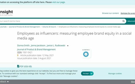  Employees As Influencers: Measuring Employee Brand Equity In A Social Media Age #SocialMedia